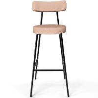 Kit 05 Banquetas Altas Cozinha Bar Sala De Jantar Em Aço Milão L02 Linho Rosê - Lyam Decor - 7