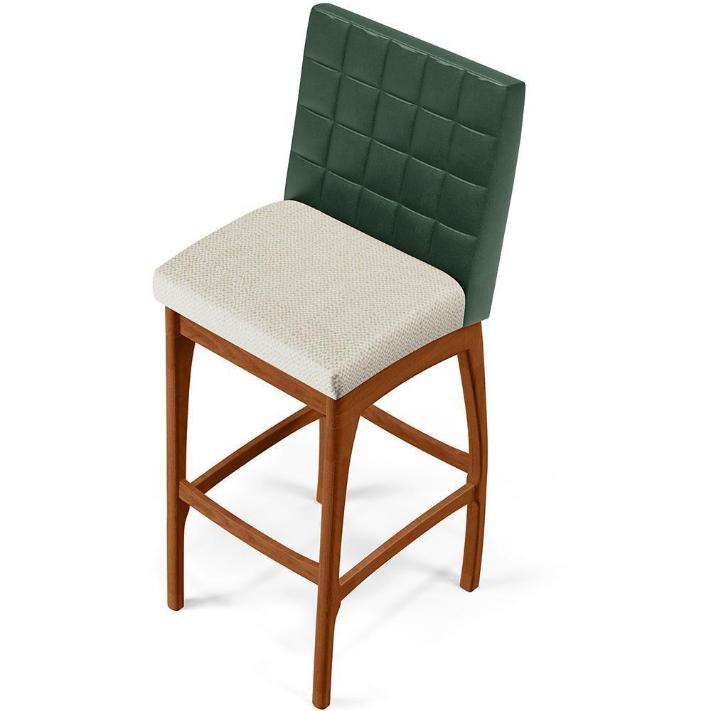 Kit 04 Banquetas Altas B04 Verde Musgo Champagne - 3