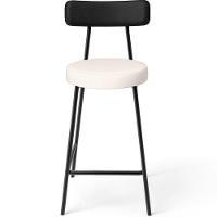 Kit 05 Banquetas Baixa Cozinha Sala Jantar Bancada Milão L02 Couríssimo Preto Linho Cru - Lyam Decor - 8