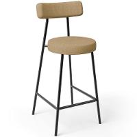 Banqueta Baixa Para Cozinha Sala De Jantar Bar Bancada Milão L02 Linho Bege Escuro - Lyam Decor - 6