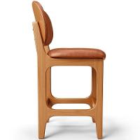 Banqueta Baixa Bar Cozinha E Sala De Jantar Fixa Betta L02 Imbuia Couríssimo Camel - 3