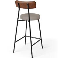 Kit 05 Banquetas Baixa Cozinha Sala De Jantar Milão L02 Couríssimo Marrom Linho Bege - Lyam Decor - 8