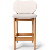 Kit 05 Banquetas Baixa Bar Cozinha E Sala De Jantar Fixa Betta L02 Imbuia Linho Cru - Lyam Decor - 7