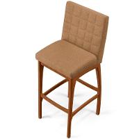 Kit 03 Banquetas Alta Para Cozinha Sala De Jantar Fixa Mila B04 Bouclê Mostarda - 2