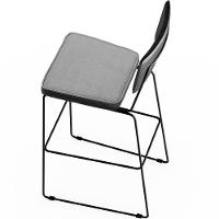 Kit 03 Banquetas Altas Preto Linho Cinza - 3