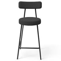 Kit 05 Banquetas Baixa Para Cozinha Sala De Jantar Bancada Milão L02 Bouclê Preto - Lyam Decor - 8