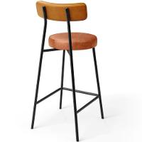 Kit 06 Banquetas Baixa Cozinha Sala Jantar Bancada Milão L02 Couríssimo Whisky Camel - Lyam Decor