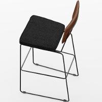 Kit 02 Banqueta Alta Cozinha Allana L02 Marrom Linho Chumbo - 3