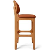 Kit 03 Banquetas Alta Bar Cozinha Sala Jantar Fixa Betta L02 Imbuia Tecido Terracota - 3