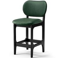 Banqueta Baixa Bar Cozinha E Sala De Jantar Fixa Betta L02 Preto Facto Verde Musgo - Lyam Decor