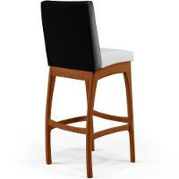 Kit 05 Banquetas Altas Mila Preto Corano Branco - 2