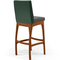 Kit 03 Banquetas Altas Facto Verde Musgo Linho Cinza Escuro - 2