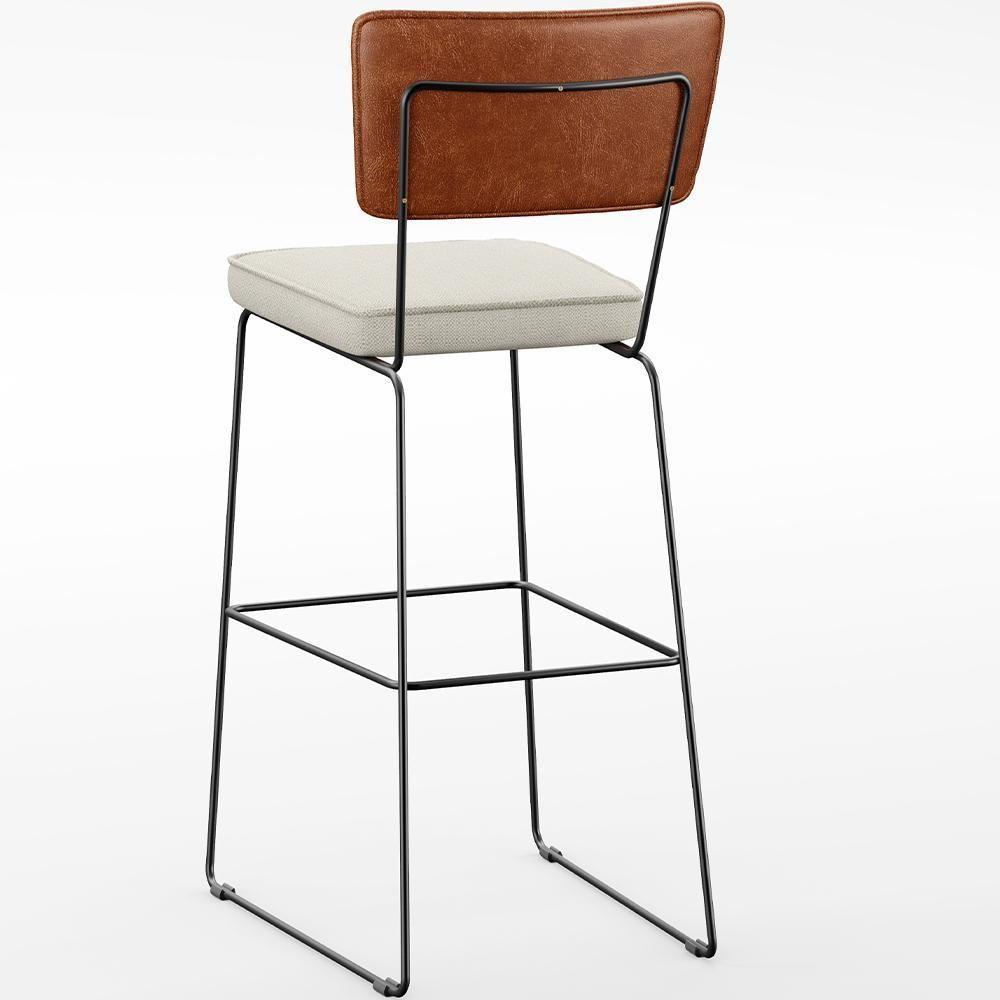 Kit 05 Banquetas Altas Allana L02 Camel Champagne - 2