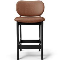 Banqueta Baixa Bar Cozinha E Sala De Jantar Fixa Betta L02 Preto Couríssimo Marrom - Lyam Decor - 11