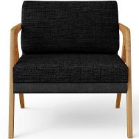 Kit 02 Poltronas Sala L02 Couríssimo Preto Linho Chumbo