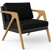 Kit 02 Poltronas Sala L02 Couríssimo Preto Linho Chumbo - 7