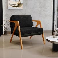 Kit 02 Poltronas Sala L02 Couríssimo Preto Linho Chumbo - 8