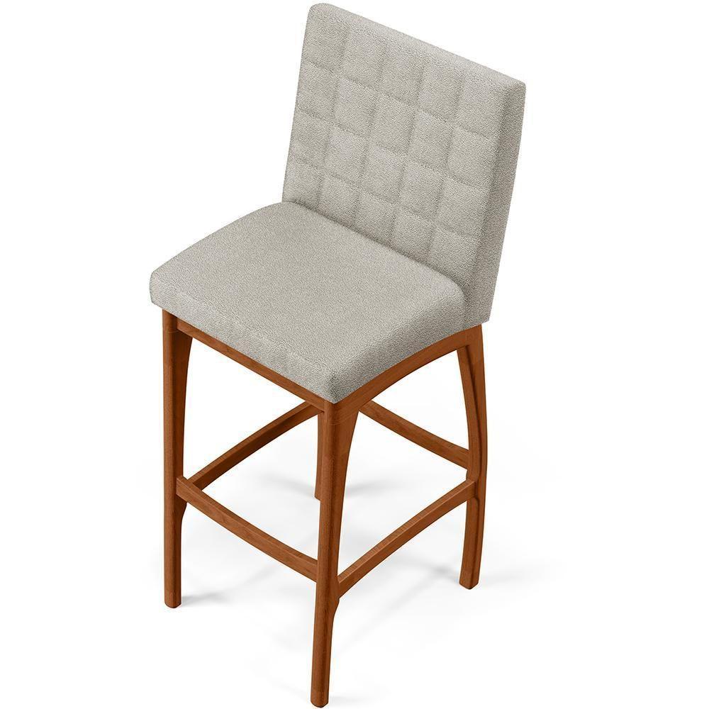 Kit 03 Banquetas Altas Cozinha B04 Bouclê Creme - 3