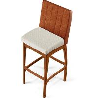 Kit 02 Banquetas Altas Mila Camel Linho Champagne - 2