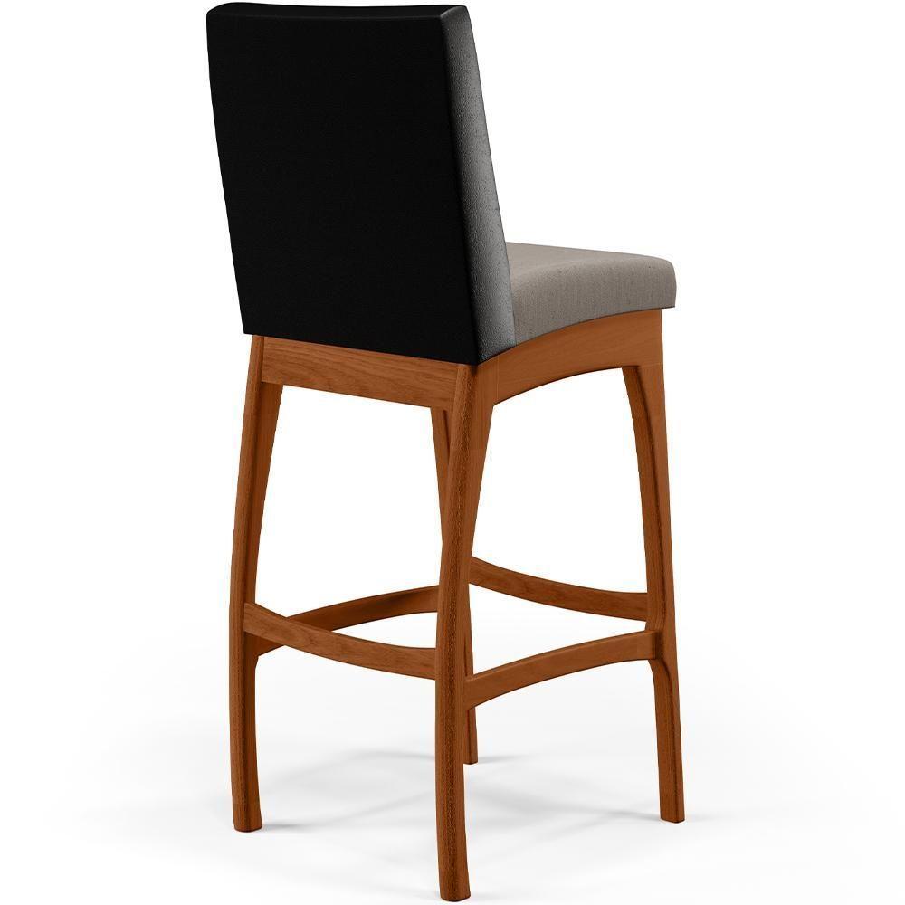 Banqueta Alta Para Cozinha B04 Preto Bege - 2