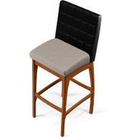Banqueta Alta Para Cozinha B04 Preto Bege - 3