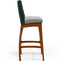 Kit 03 Banquetas Altas Mila Facto Verde Musgo Linho Cinza