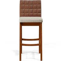 Kit 06 Banquetas Altas Mila Marrom Linho Champagne - 5