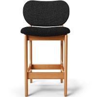 Kit 05 Banquetas Baixa Bar Cozinha E Sala De Jantar Fixa Betta L02 Imbuia Linho Chumbo - Lyam Decor - 2