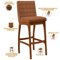 Kit 02 Banquetas Alta Para Cozinha Sala De Jantar Fixa Mila B04 Bouclê Terracota - 13