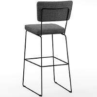 Banqueta Alta De Jantar Allana L02 Faixa Camel Cinza Escuro - 2