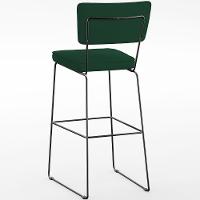 Kit 02 Banquetas Para Cozinha Sala De Jantar Base Em Aço Allana L02 Suede Verde Musgo - 3