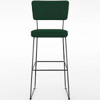 Kit 02 Banquetas Para Cozinha Sala De Jantar Base Em Aço Allana L02 Suede Verde Musgo - 5