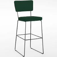 Kit 02 Banquetas Para Cozinha Sala De Jantar Base Em Aço Allana L02 Suede Verde Musgo - 8