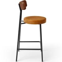 Kit 05 Banquetas Baixa Cozinha Sala Jantar Bancada Milão L02 Couríssimo Marrom Whisky - Lyam Decor - 5