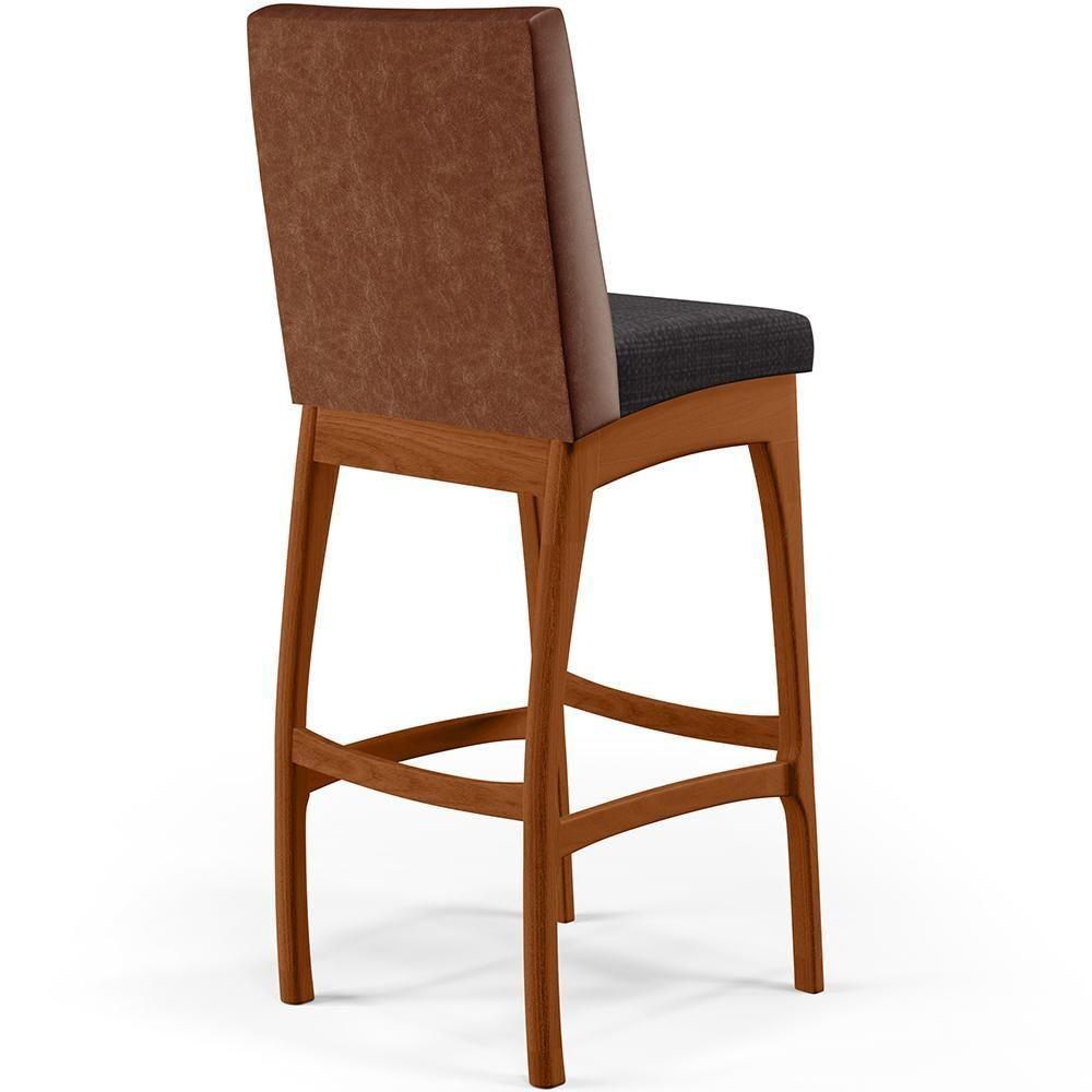 Banqueta Alta Para Cozinha B04 Marrom Chumbo - 2