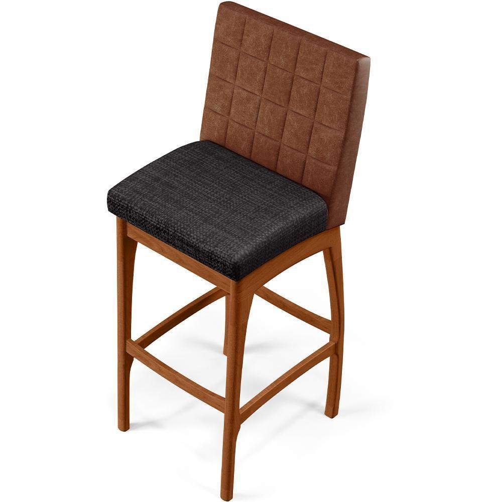 Banqueta Alta Para Cozinha B04 Marrom Chumbo - 3