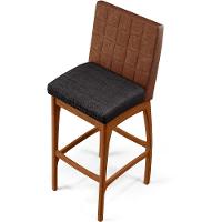 Banqueta Alta Para Cozinha B04 Marrom Chumbo - 3