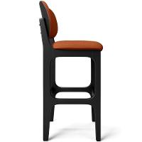 Kit 05 Banquetas Alta Bar Cozinha Sala Jantar Fixa Betta L02 Preto Tecido Terracota - 3