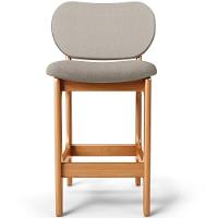 Kit 02 Banquetas Baixa Bar Cozinha E Sala De Jantar Fixa Betta L02 Imbuia Linho Bege