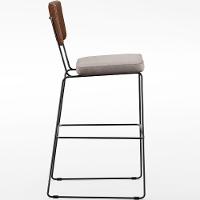 Kit 02 Banqueta Alta Cozinha Allana L02 Marrom Linho Bege - 7