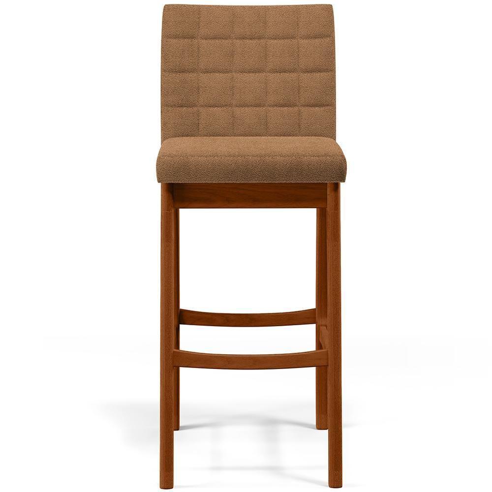 Kit 05 Banquetas Alta Para Cozinha Sala De Jantar Fixa Mila B04 Bouclê Mostarda - 5