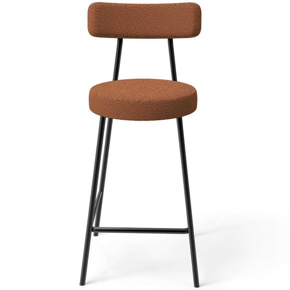 Kit 04 Banquetas Baixa Para Cozinha Sala De Jantar Bar Bancada Milão L02 Bouclê Terracota - 4