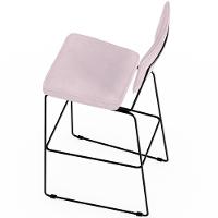 Kit 06 Banquetas Alta Para Cozinha Sala De Jantar Base Em Aço Allana L02 Suede Rosê - 3