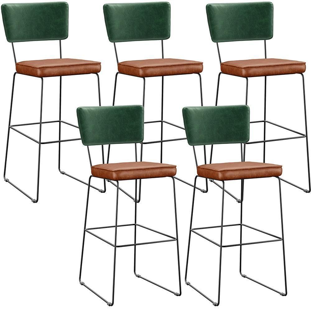 Kit 05 Banquetas Altas Facto Verde Musgo Camel - 1