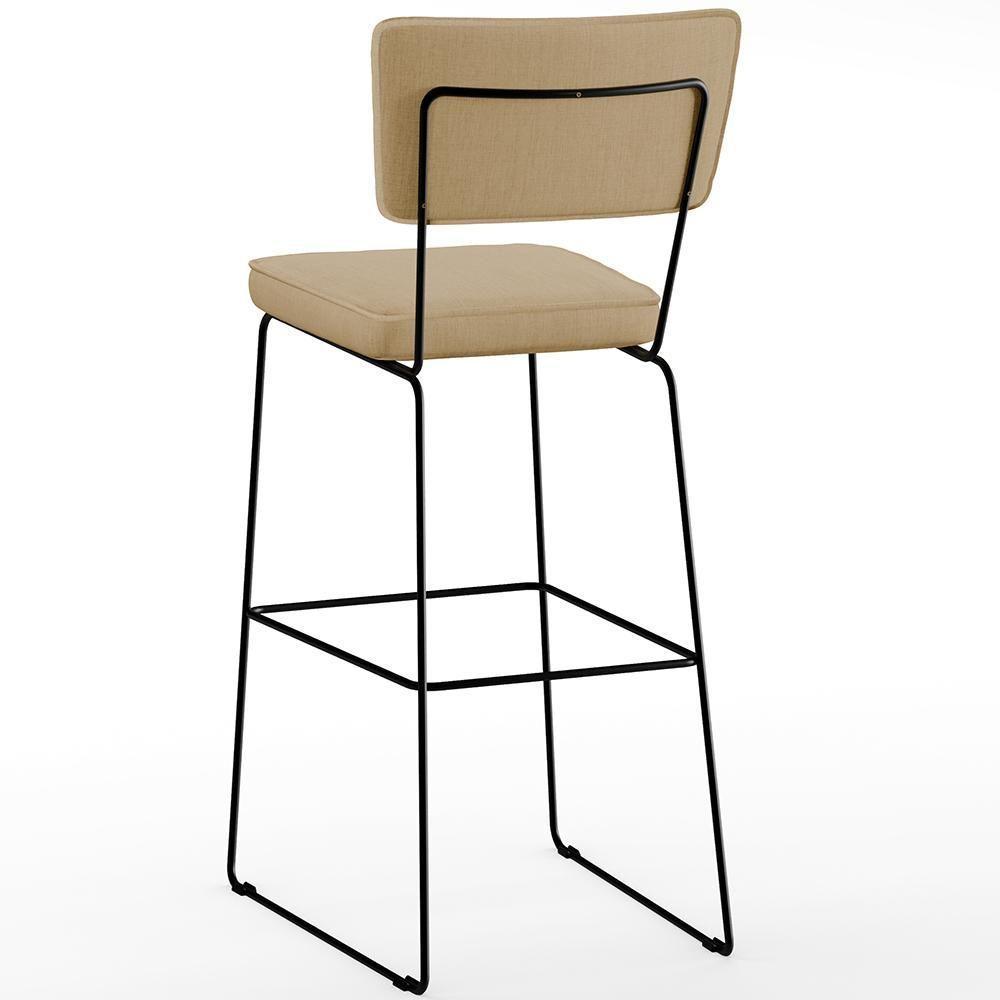 Kit 02 Banquetas Altas Allana L02 Faixa Camel Bege Escuro - 2