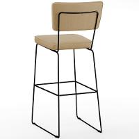 Kit 02 Banquetas Altas Allana L02 Faixa Camel Bege Escuro - 2