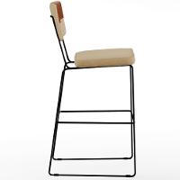 Kit 02 Banquetas Altas Allana L02 Faixa Camel Bege Escuro - 3