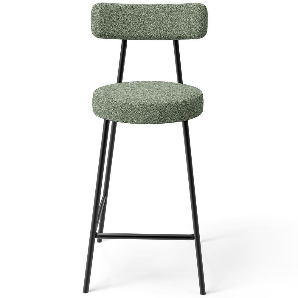 Banqueta Baixa Para Cozinha Sala De Jantar Bar Bancada Milão L02 Bouclê Oliva - 4