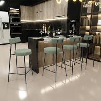 Banqueta Baixa Para Cozinha Sala De Jantar Bar Bancada Milão L02 Bouclê Oliva - 7