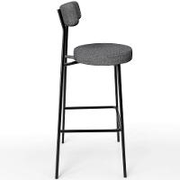 Kit 06 Banquetas Altas Cozinha Bar Sala De Jantar Em Aço Milão L02 Linho Cinza Escuro - Lyam Decor - 7